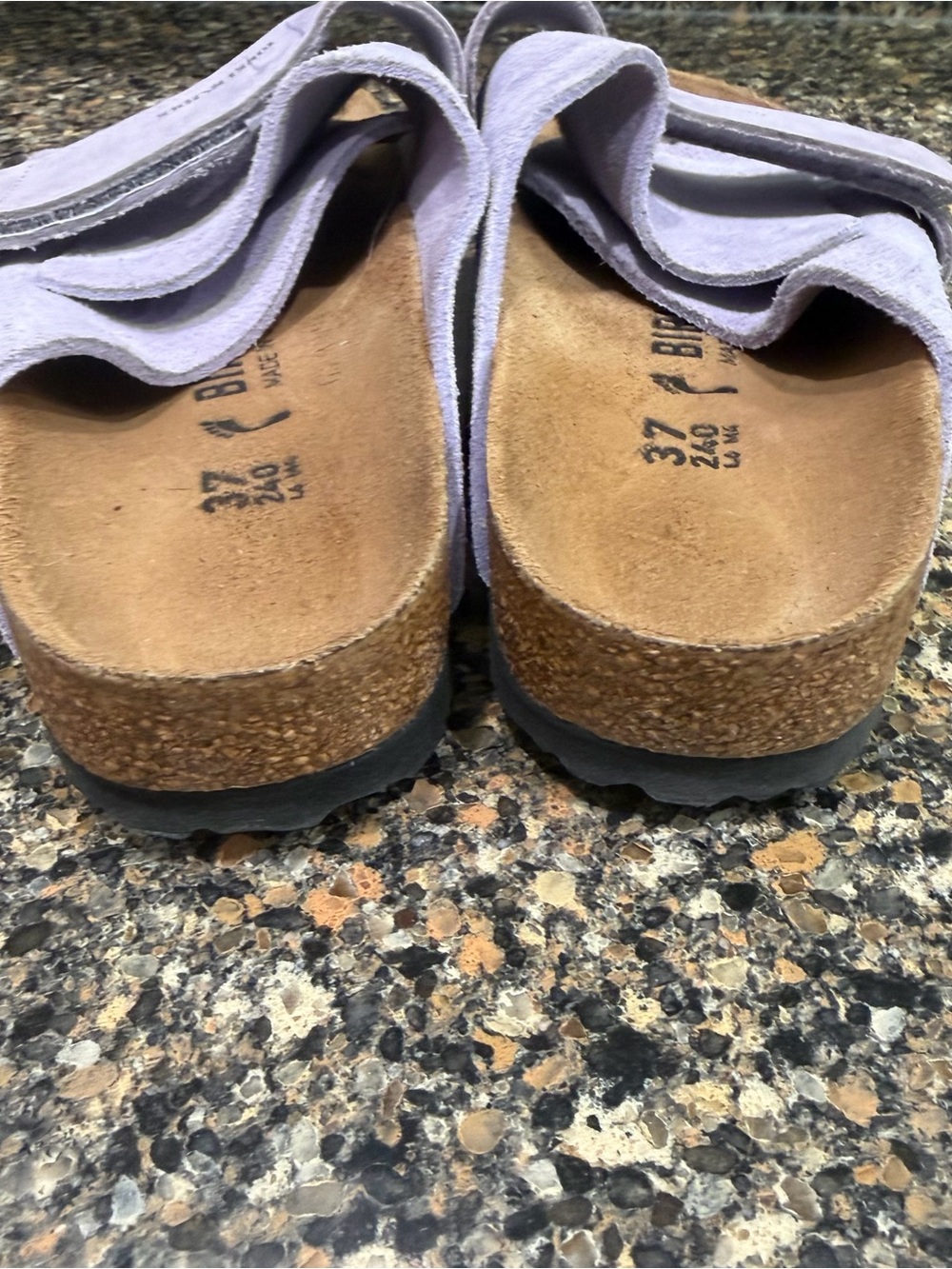 Birkenstock Lavender Kyoto Suede Slide Sandals 37 - Picture 6 of 9